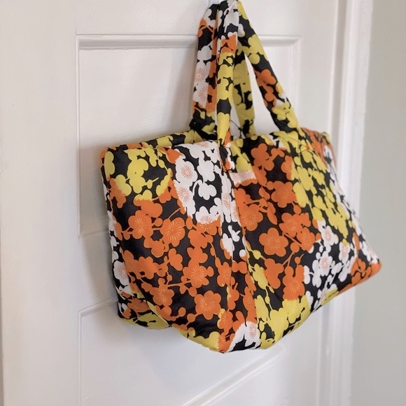 MCQ ALEXANDER MCQUEEN Puffy Floral Print Tote Bag with Mini Pouch Bag - New - Picture 2 of 13